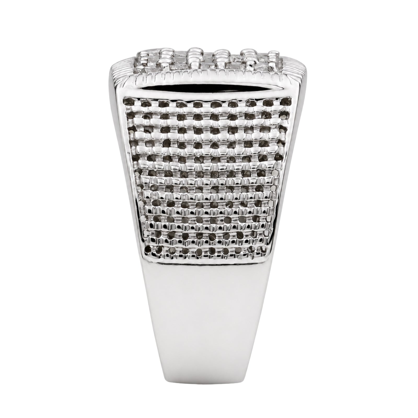 Diamonair Lab Grown Diamond (F/VS+) 1.00 carat Round cut Sterling Silver Men's Ring - Sterling Silver | Gold over Silver