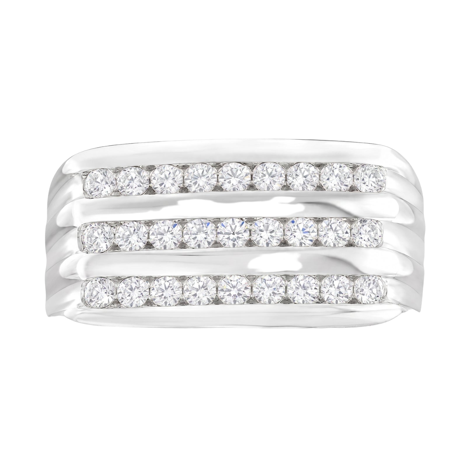 Diamonair Lab Grown Diamond (F/VS+) 1.00 carat Round cut Sterling Silver Men's Ring - Sterling Silver | Gold over Silver
