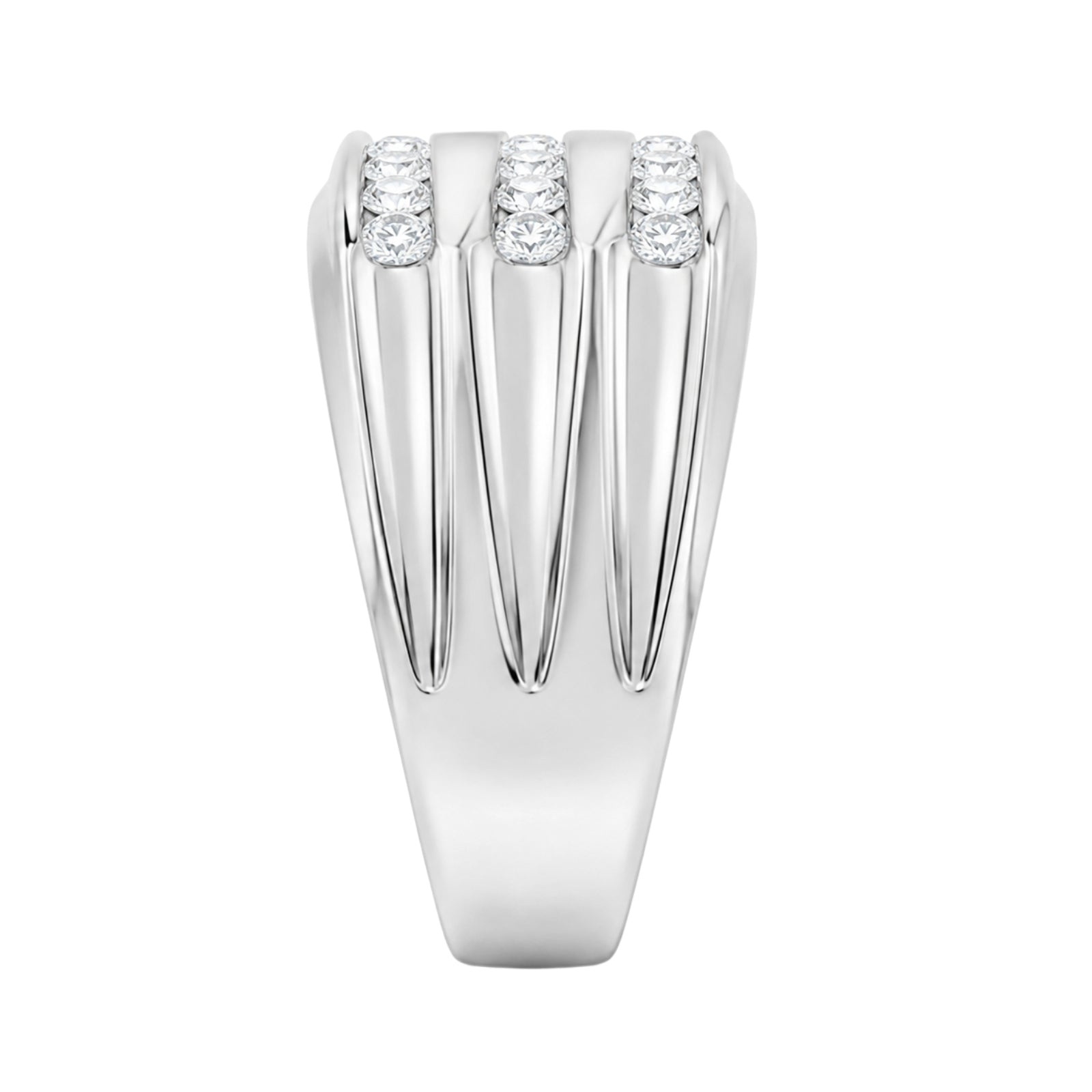Diamonair Lab Grown Diamond (F/VS+) 1.00 carat Round cut Sterling Silver Men's Ring - Sterling Silver | Gold over Silver