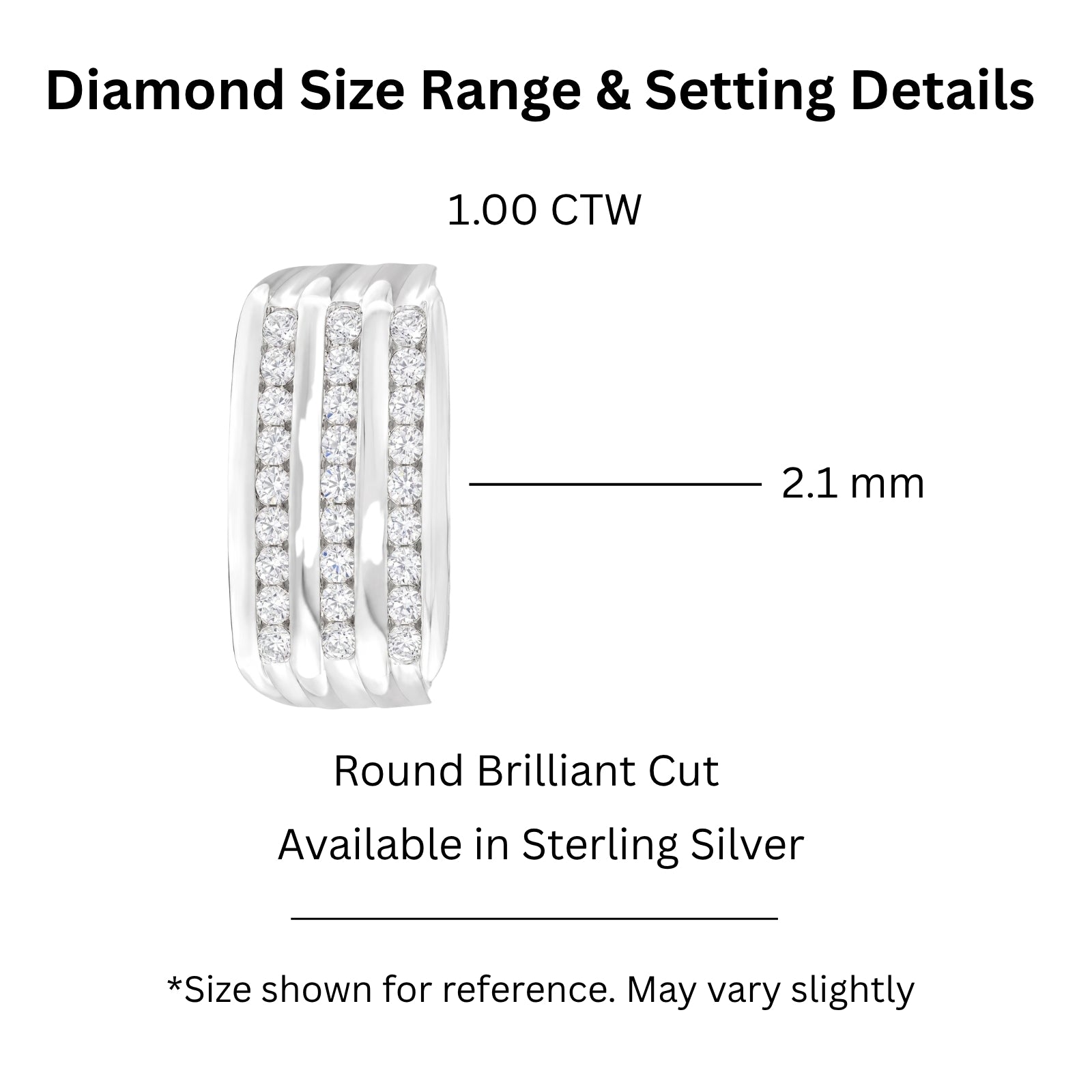 Diamonair Lab Grown Diamond (F/VS+) 1.00 carat Round cut Sterling Silver Men's Ring - Sterling Silver | Gold over Silver