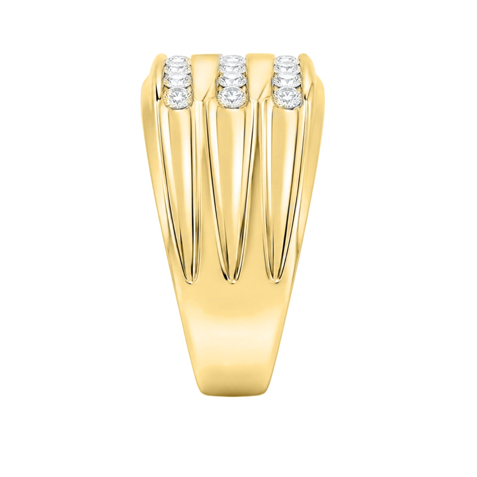 Diamonair Lab Grown Diamond (F/VS+) 1.00 carat Round cut Sterling Silver Men's Ring - Sterling Silver | Gold over Silver