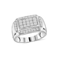 Diamonair Lab Grown Diamond (F/VS+) 1.00 carat Round cut Sterling Silver Men's Ring - Sterling Silver | Gold over Silver