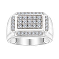 Diamonair Lab Grown Diamond (F/VS+) 1.00 carat Round cut Sterling Silver Men's Ring - Sterling Silver | Gold over Silver