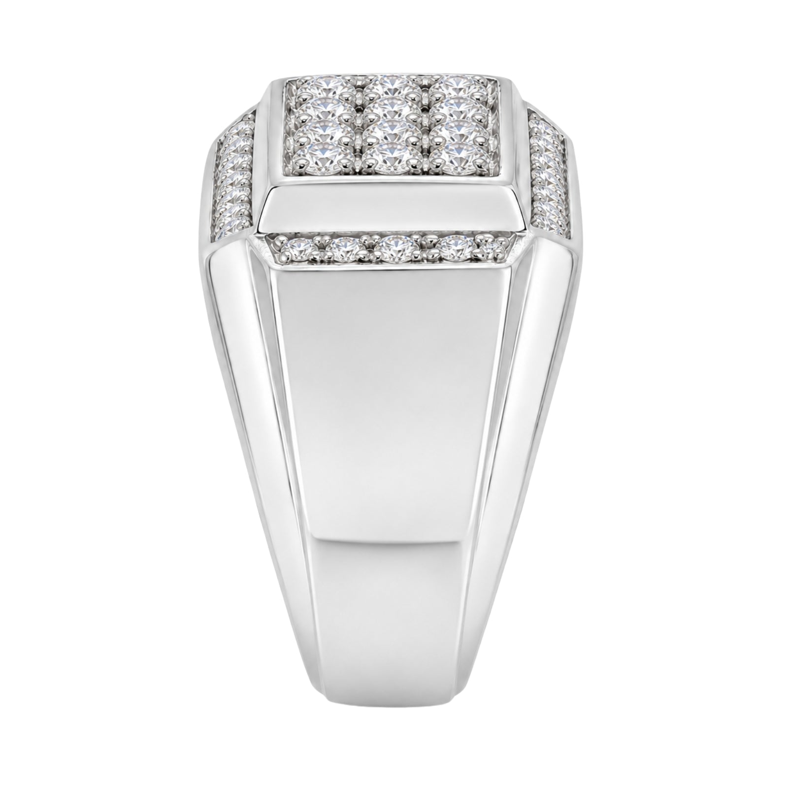 Diamonair Lab Grown Diamond (F/VS+) 1.00 carat Round cut Sterling Silver Men's Ring - Sterling Silver | Gold over Silver