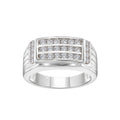 Diamonair Lab Grown Diamond (F/VS+) 1.00 carat Round cut Sterling Silver Men's Ring - Sterling Silver | Gold over Silver