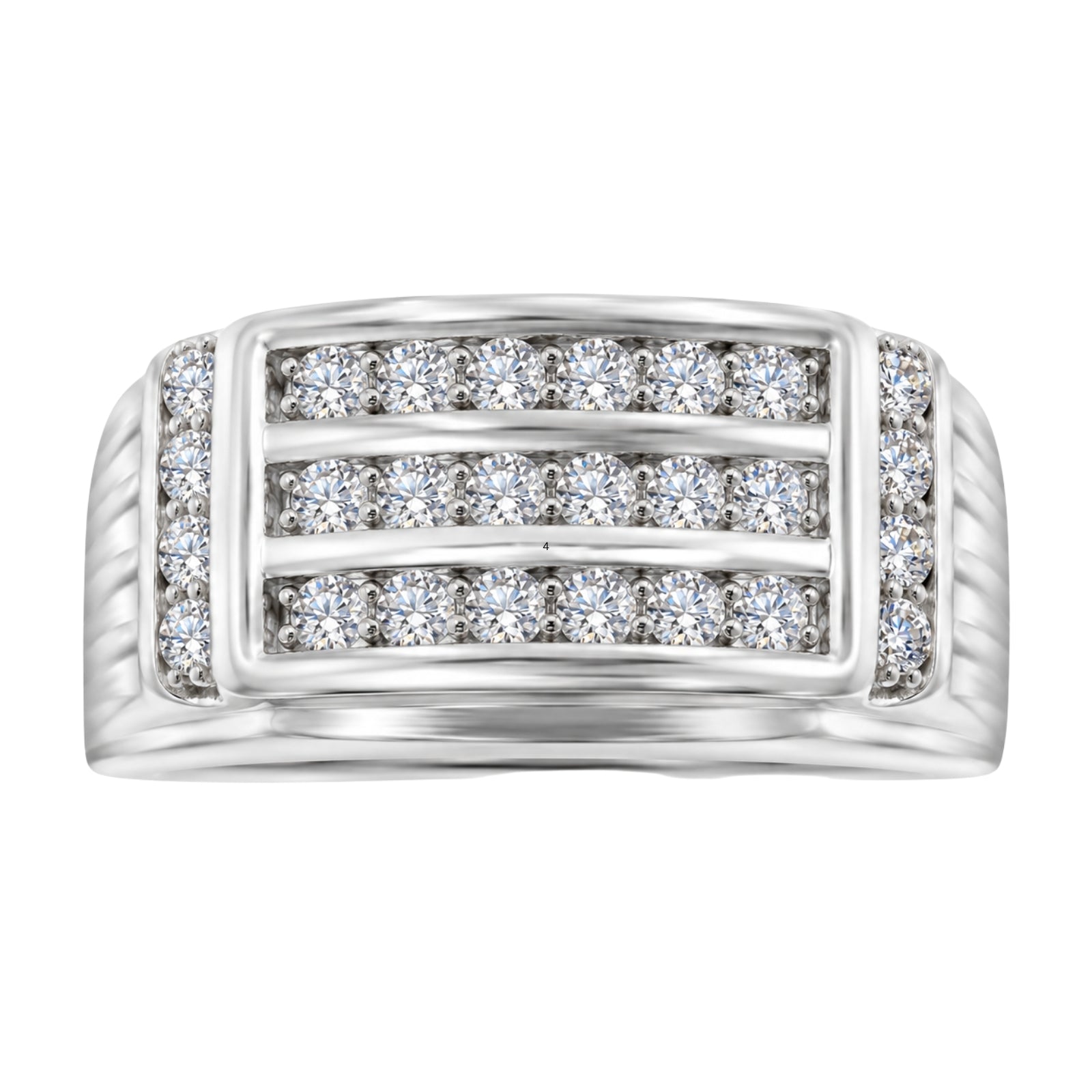 Diamonair Lab Grown Diamond (F/VS+) 1.00 carat Round cut Sterling Silver Men's Ring - Sterling Silver | Gold over Silver