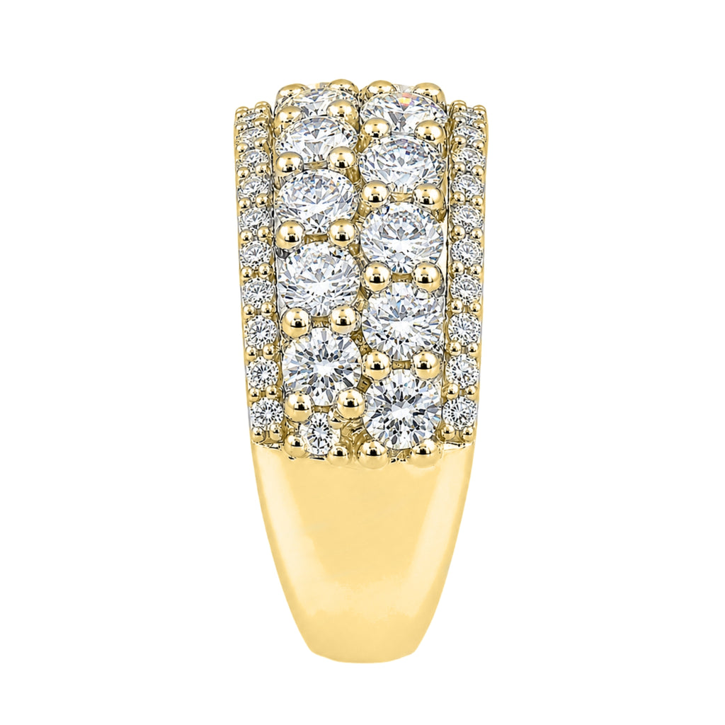 Diamonair Lab Grown Diamond (F/VS+) 3.00 carat Round cut Sterling Silver Statement Ring - Sterling Silver | Gold over Silver