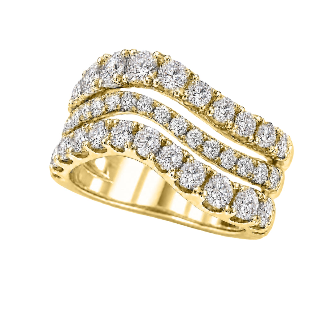Diamonair Lab Grown Diamond (F/VS+) 3.00 carat Round cut Sterling Silver Statement Ring - Sterling Silver | Gold over Silver