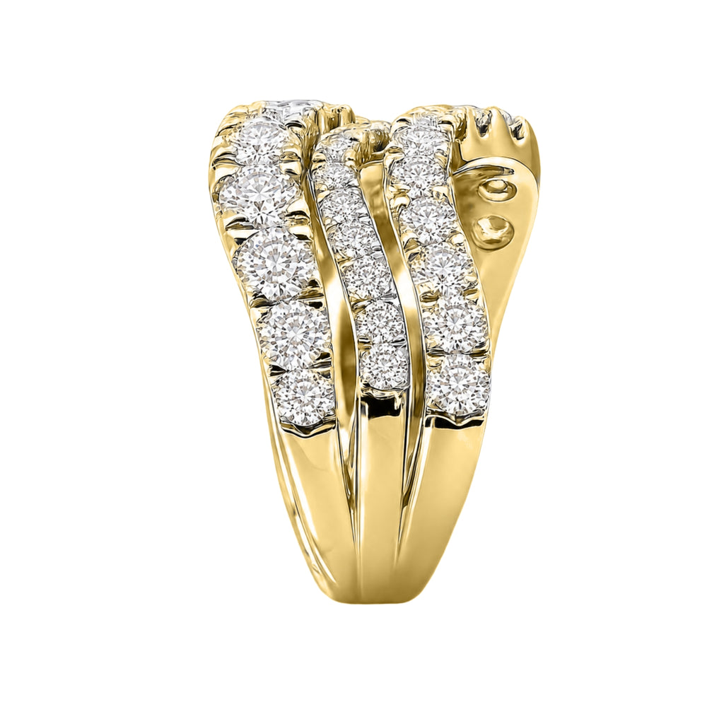 Diamonair Lab Grown Diamond (F/VS+) 3.00 carat Round cut Sterling Silver Statement Ring - Sterling Silver | Gold over Silver