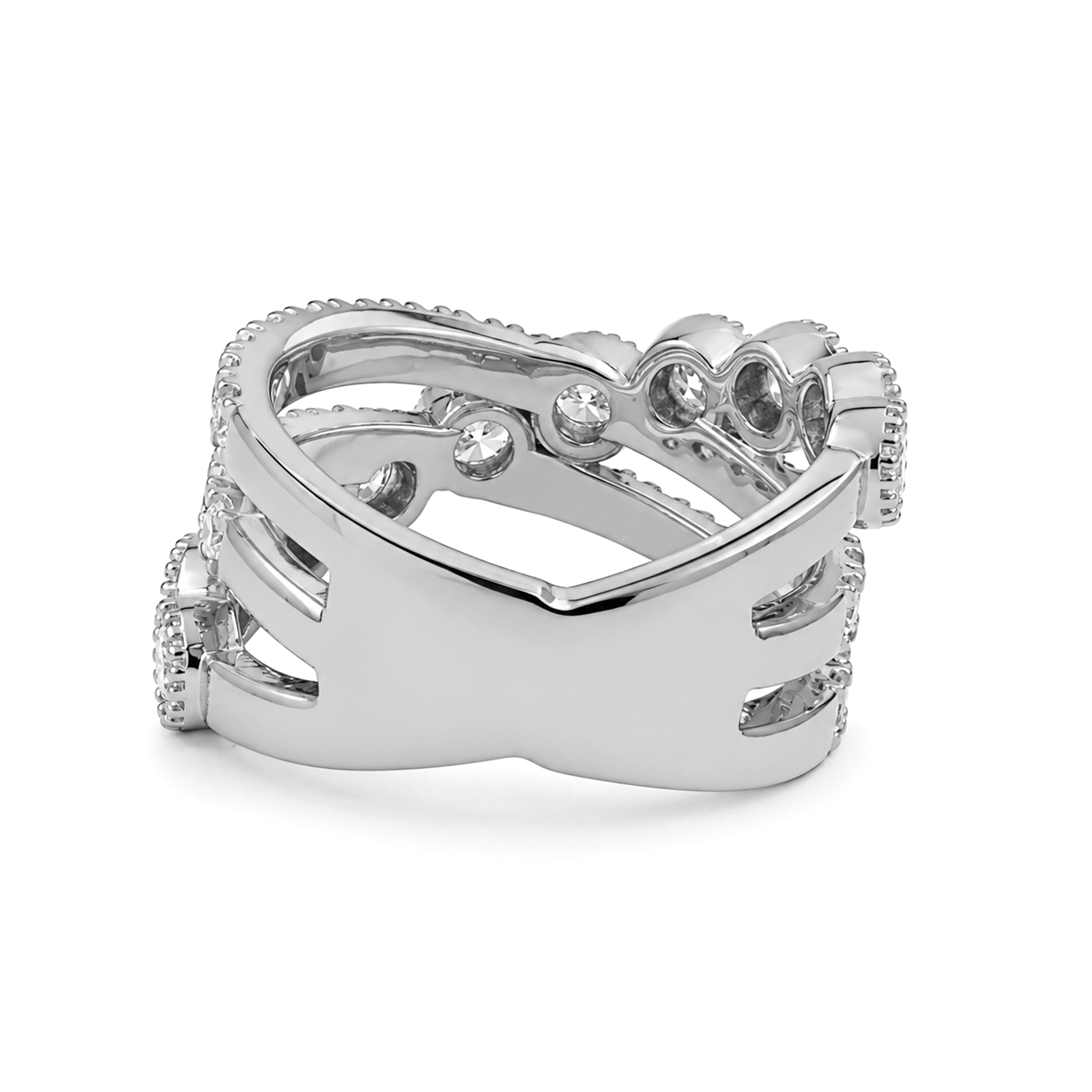 Diamonair Lab Grown Diamond (F/VS+) 2.00 carat Round cut Sterling Silver Statement Ring - Sterling Silver | Gold over Silver