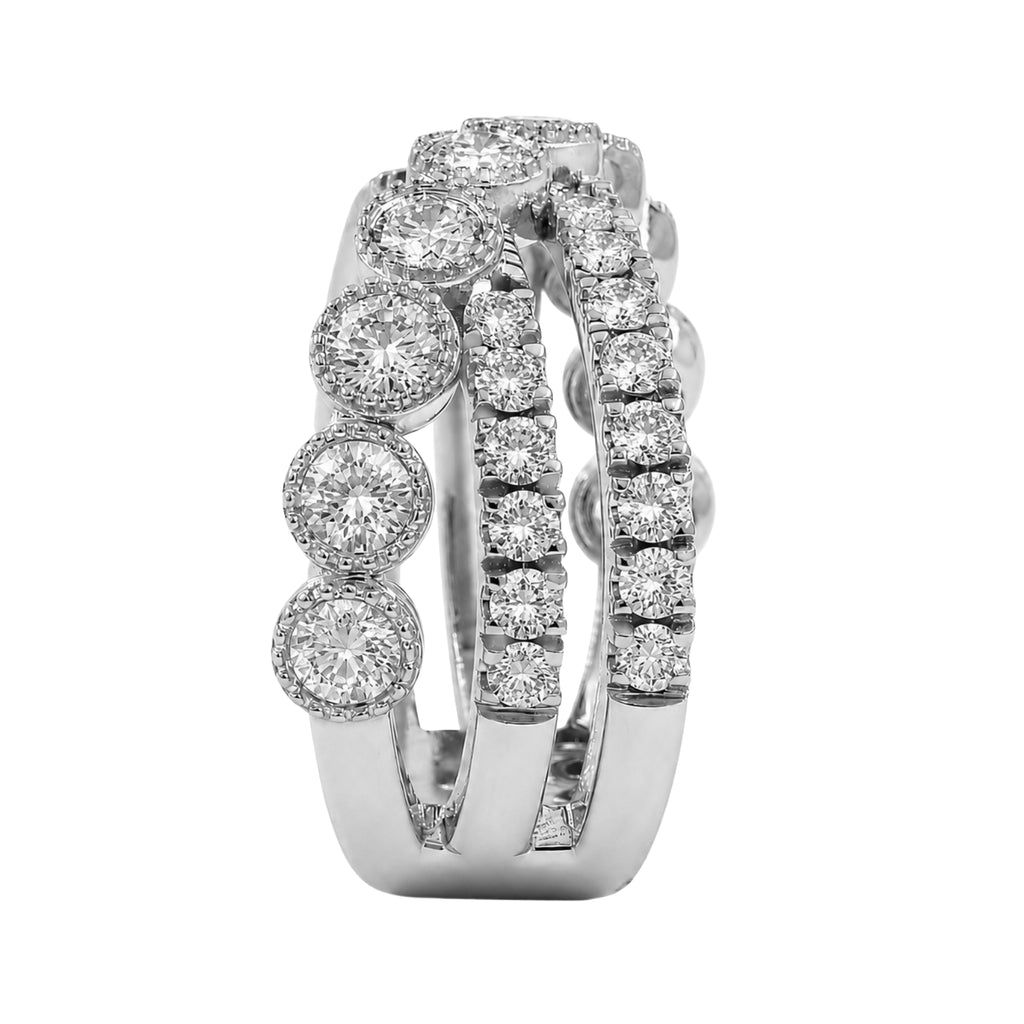 Diamonair Lab Grown Diamond (F/VS+) 2.00 carat Round cut Sterling Silver Statement Ring - Sterling Silver | Gold over Silver