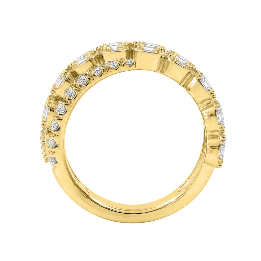Diamonair Lab Grown Diamond (F/VS+) 2.00 carat Round cut Sterling Silver Statement Ring - Sterling Silver | Gold over Silver