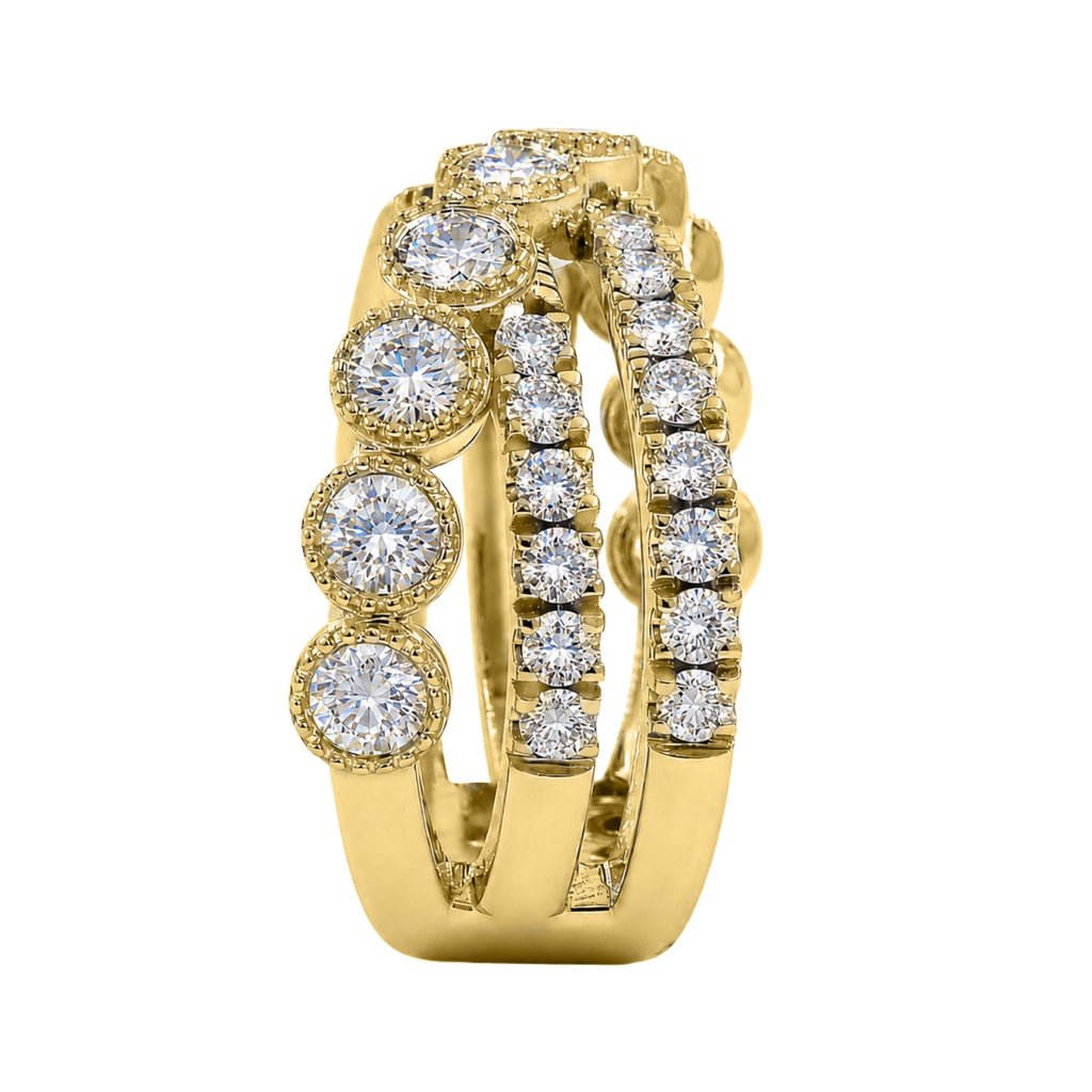 Diamonair Lab Grown Diamond (F/VS+) 2.00 carat Round cut Sterling Silver Statement Ring - Sterling Silver | Gold over Silver