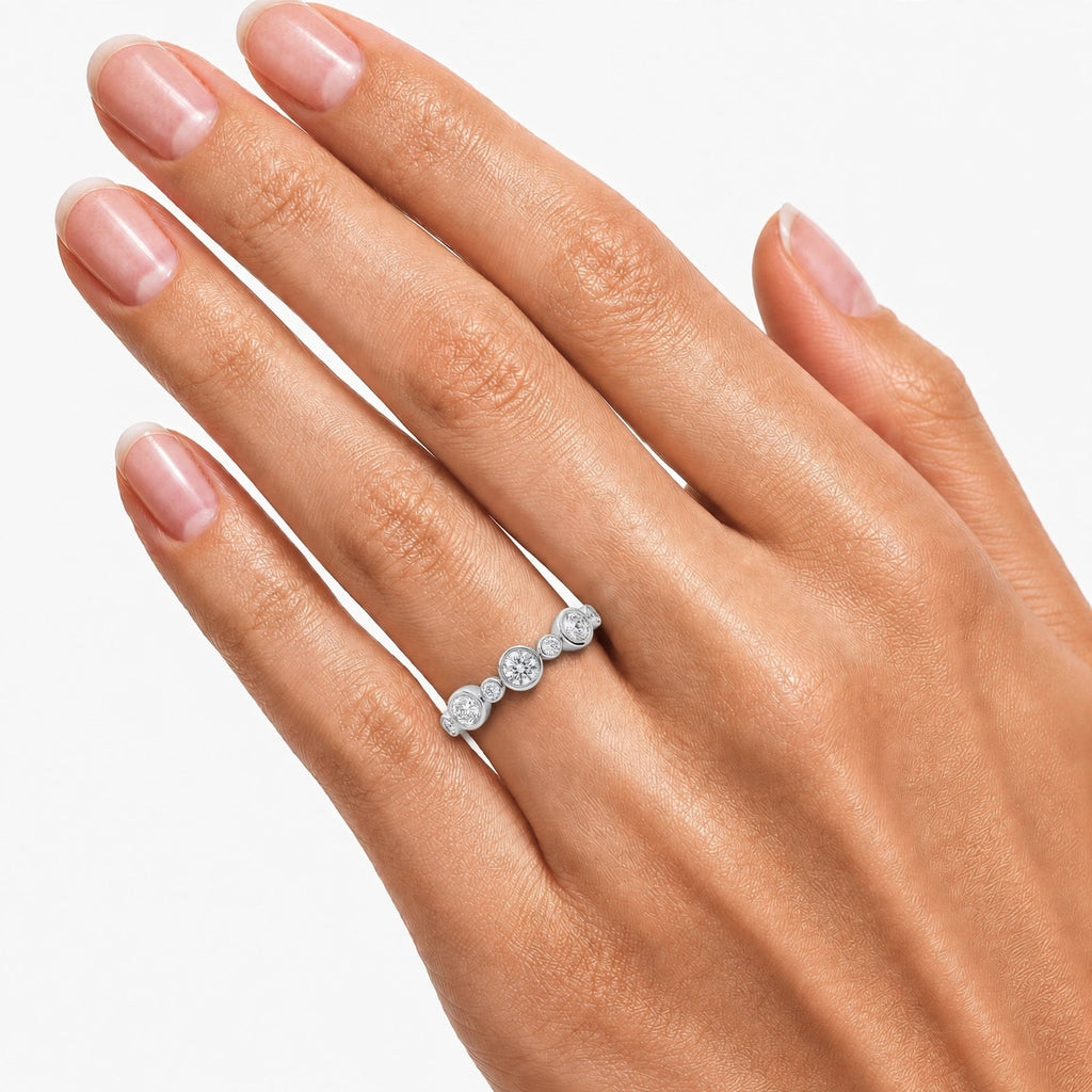 Diamonair Lab Grown Diamond (F/VS+) 1.00 carat Round cut Sterling Silver Statement Ring - Sterling Silver | Gold over Silver