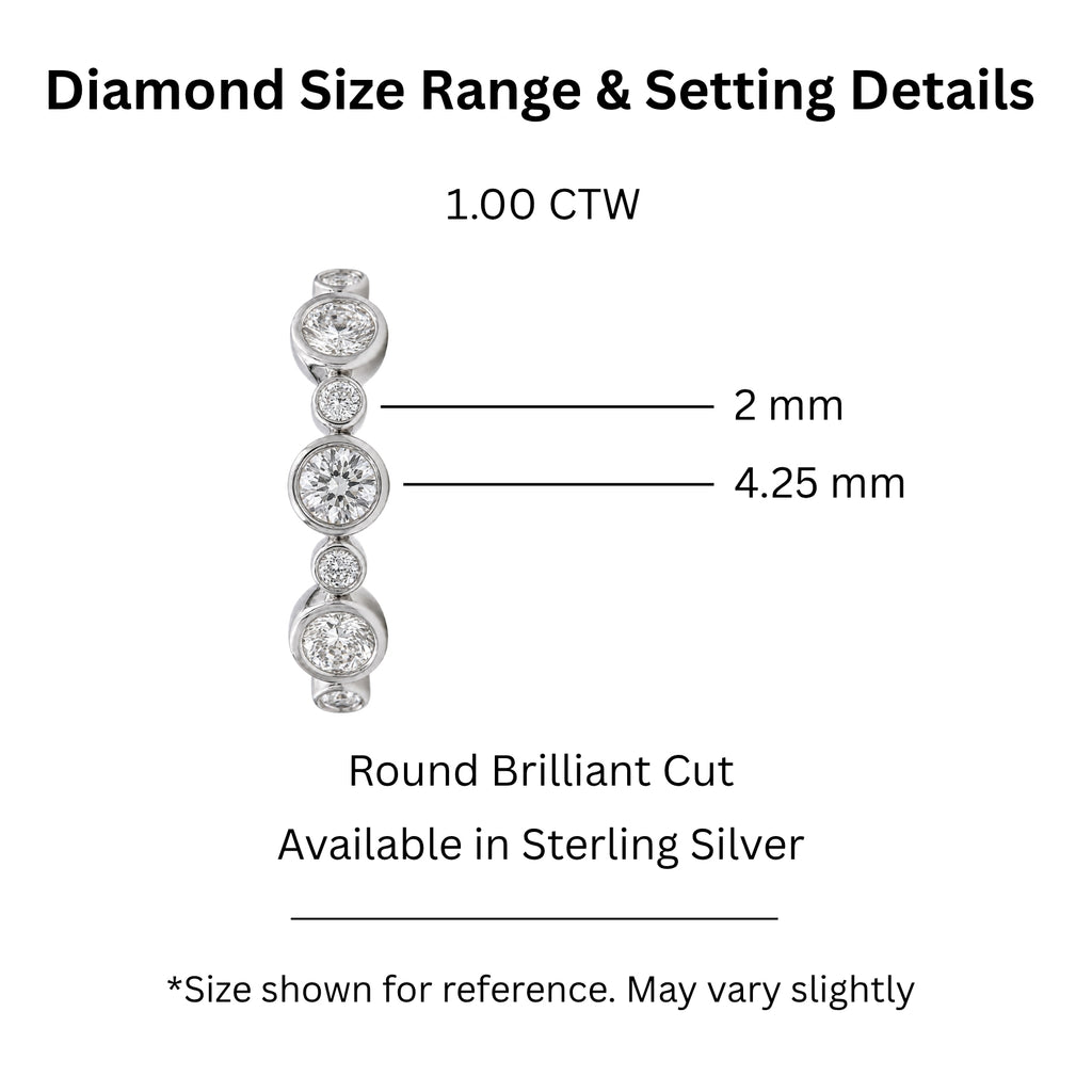 Diamonair Lab Grown Diamond (F/VS+) 1.00 carat Round cut Sterling Silver Statement Ring - Sterling Silver | Gold over Silver
