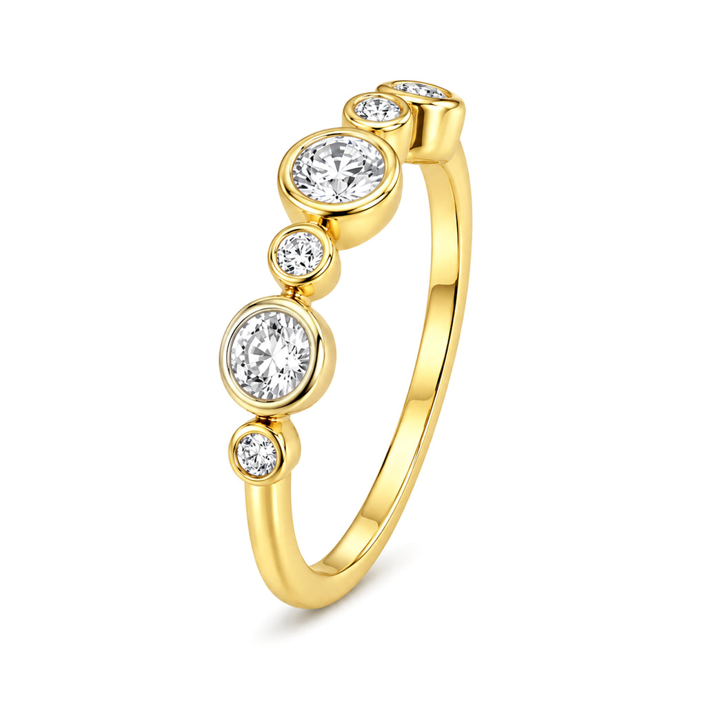 Diamonair Lab Grown Diamond (F/VS+) 1.00 carat Round cut Sterling Silver Statement Ring - Sterling Silver | Gold over Silver