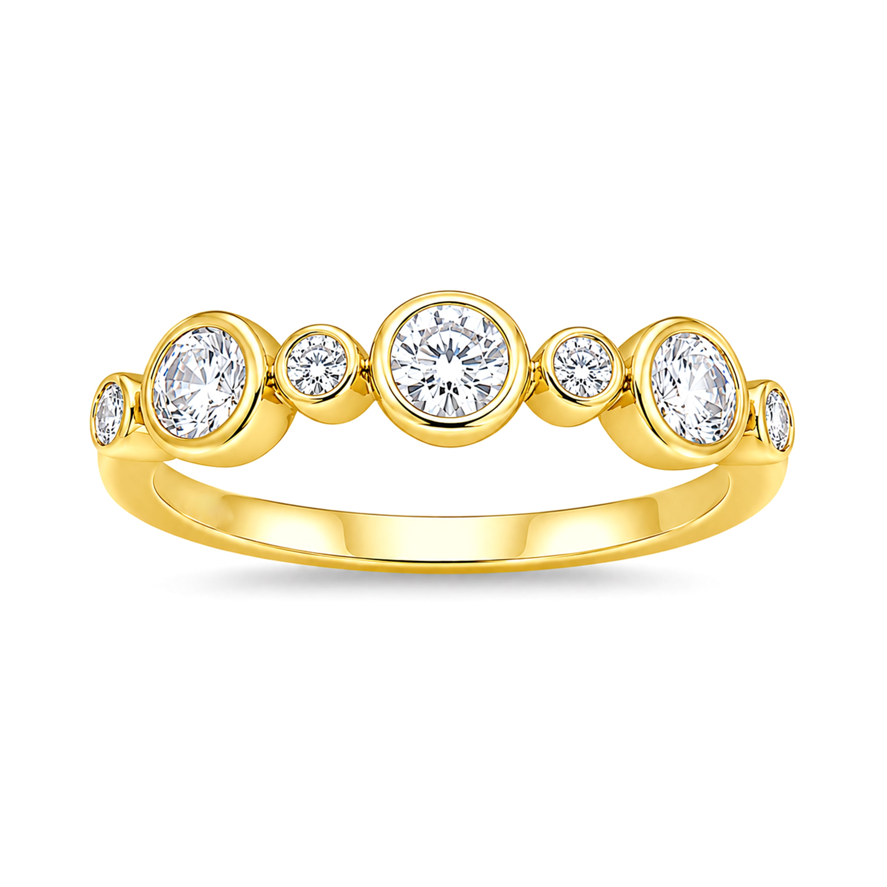 Diamonair Lab Grown Diamond (F/VS+) 1.00 carat Round cut Sterling Silver Statement Ring - Sterling Silver | Gold over Silver