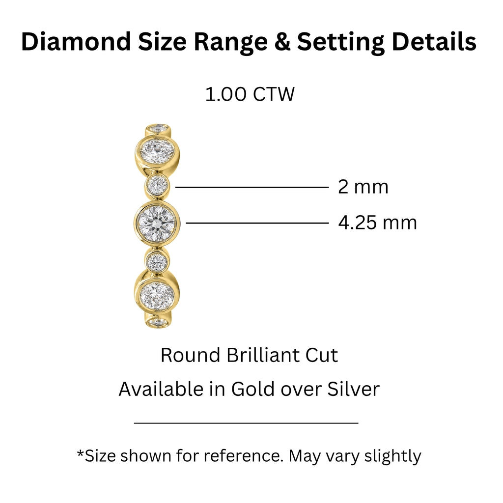 Diamonair Lab Grown Diamond (F/VS+) 1.00 carat Round cut Sterling Silver Statement Ring - Sterling Silver | Gold over Silver