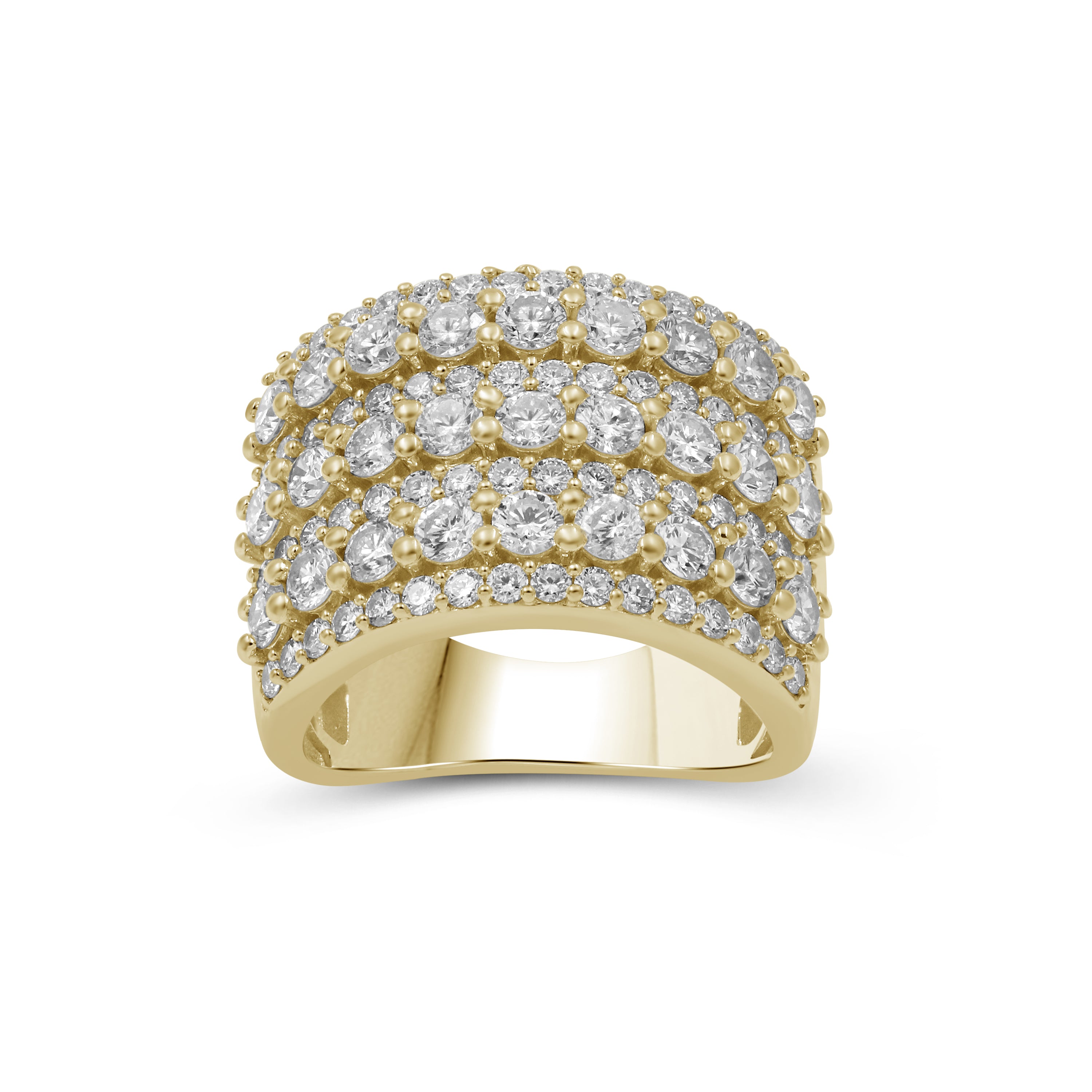 Diamonair Lab Grown Diamond (F/VS+) 3.00 carat Round cut Sterling Silver Statement Ring - Sterling Silver | Gold over Silver