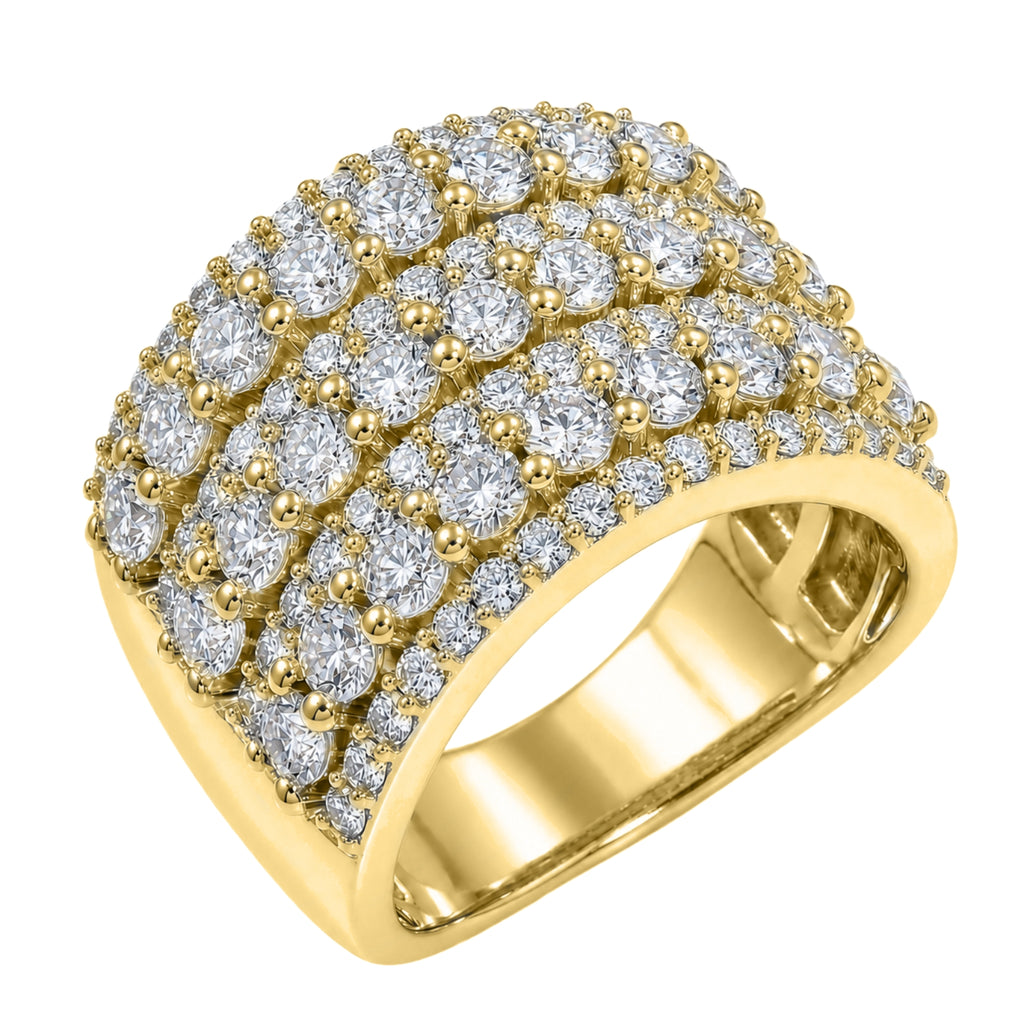 Diamonair Lab Grown Diamond (F/VS+) 3.00 carat Round cut Sterling Silver Statement Ring - Sterling Silver | Gold over Silver
