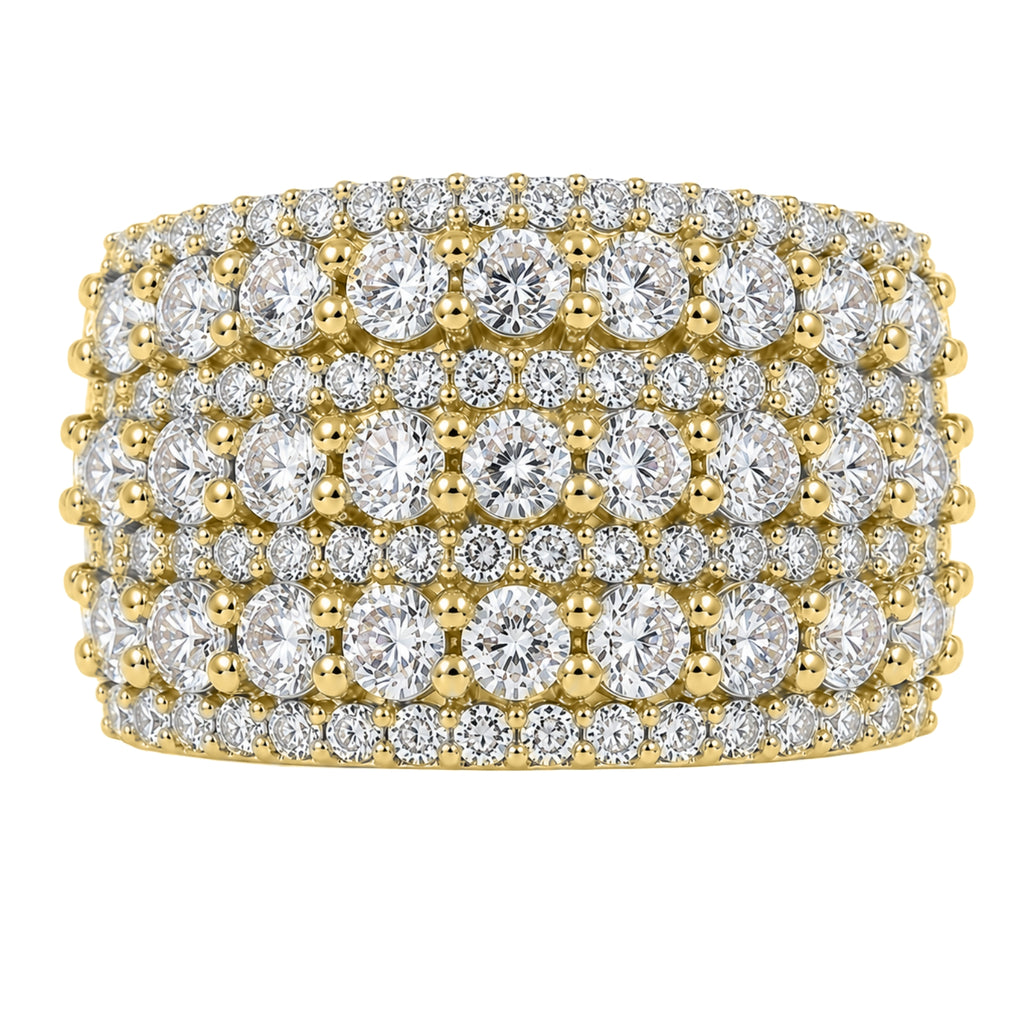 Diamonair Lab Grown Diamond (F/VS+) 3.00 carat Round cut Sterling Silver Statement Ring - Sterling Silver | Gold over Silver