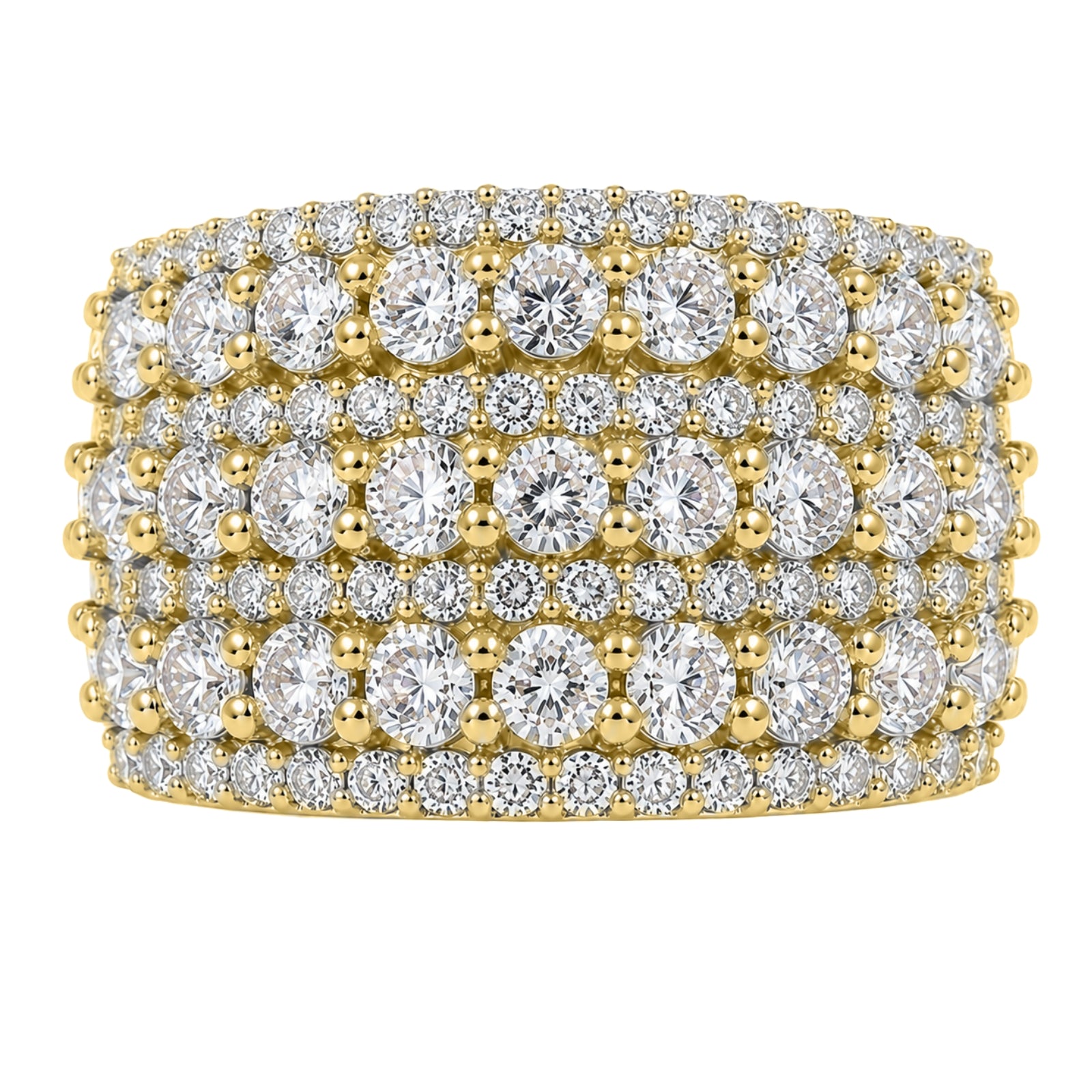 Diamonair Lab Grown Diamond (F/VS+) 3.00 carat Round cut Sterling Silver Statement Ring - Sterling Silver | Gold over Silver