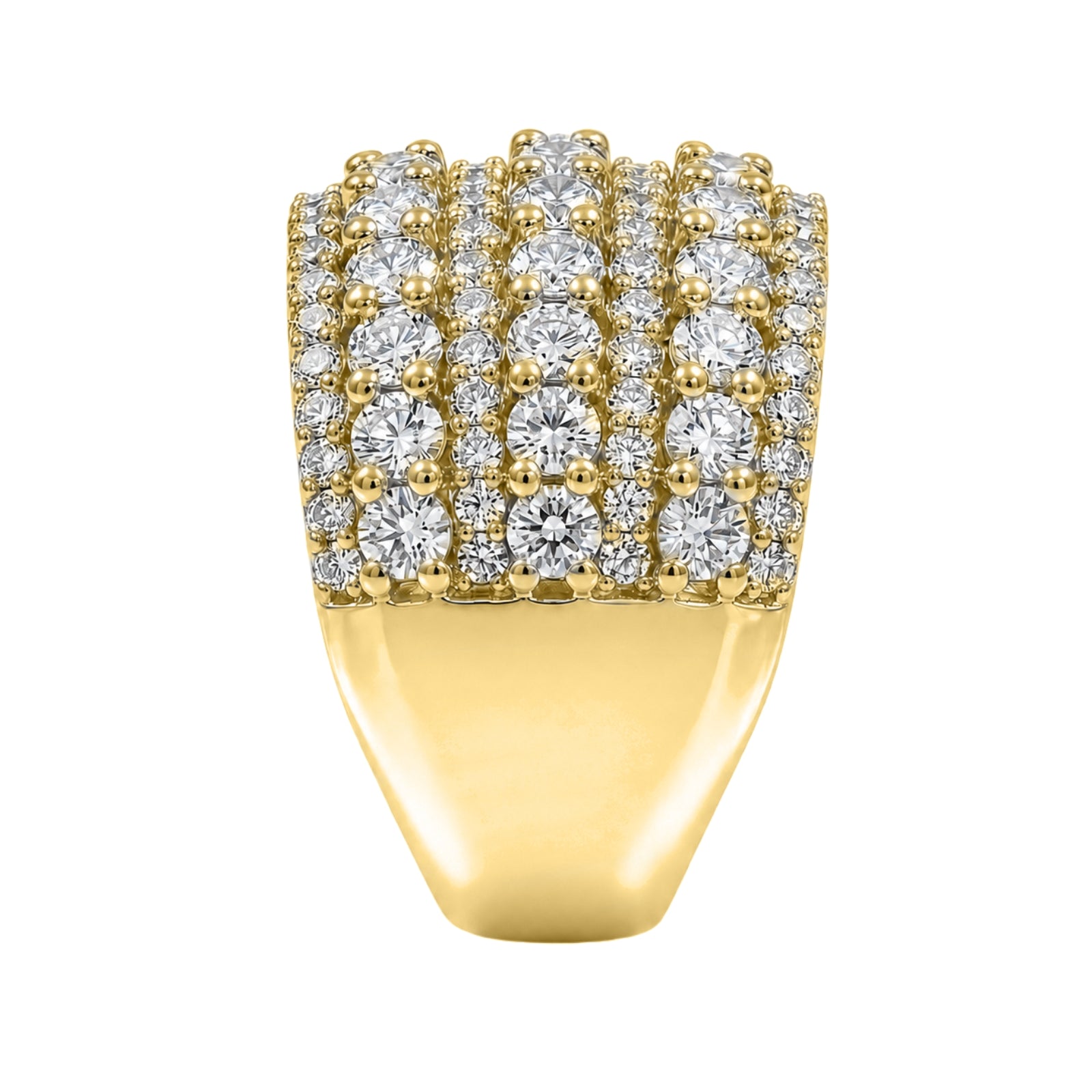 Diamonair Lab Grown Diamond (F/VS+) 3.00 carat Round cut Sterling Silver Statement Ring - Sterling Silver | Gold over Silver