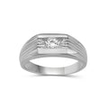Diamonair Lab Grown Diamond (F/VS+) 1.00 carat Round cut Sterling Silver Men's Ring - Sterling Silver | Gold over Silver
