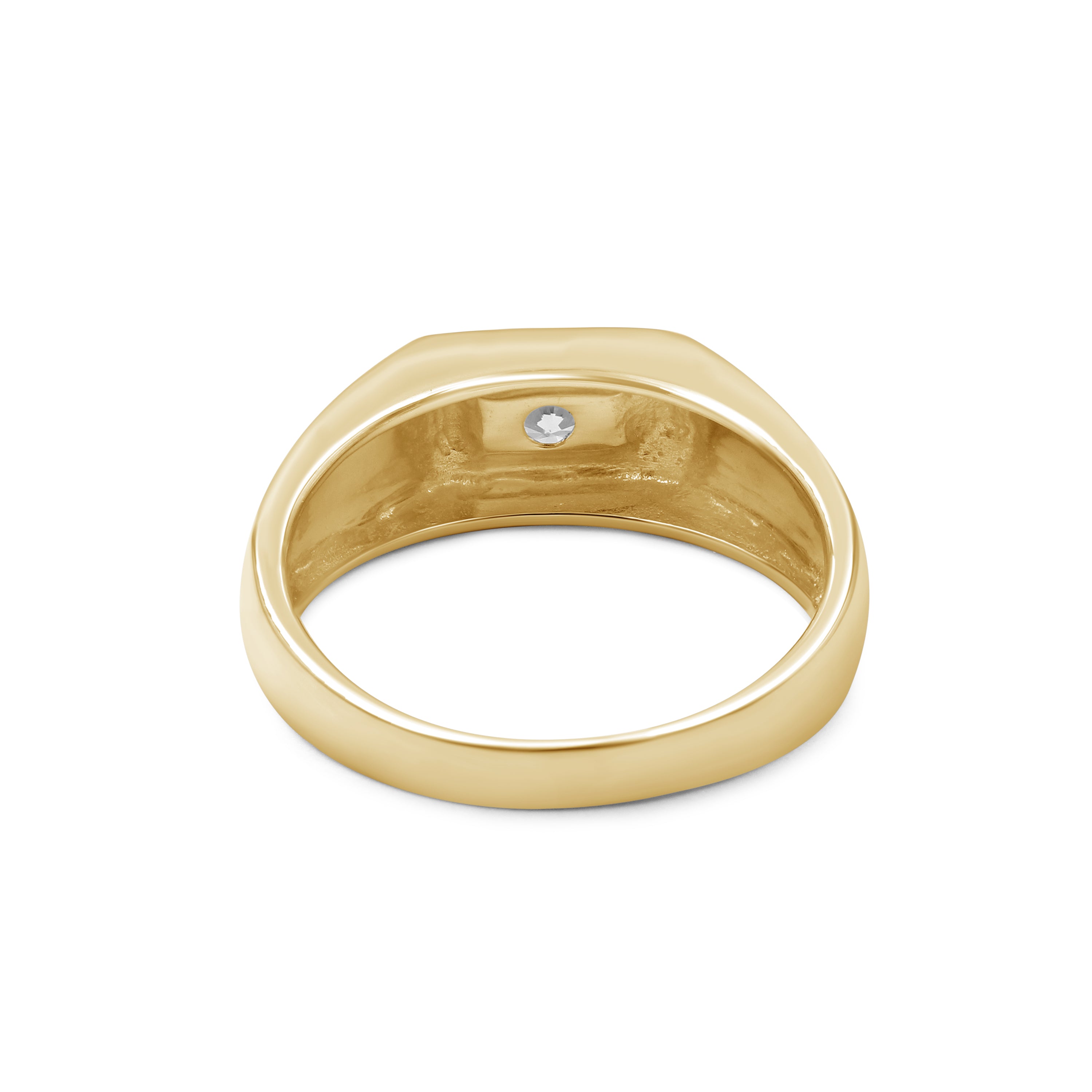 Diamonair Lab Grown Diamond (F/VS+) 1.00 carat Round cut Sterling Silver Men's Ring - Sterling Silver | Gold over Silver