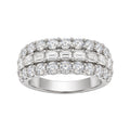 Diamonair Lab Grown Diamond (F/VS+) 4.10 carat Round cut Sterling Silver Band Ring - Sterling Silver | Gold over Silver