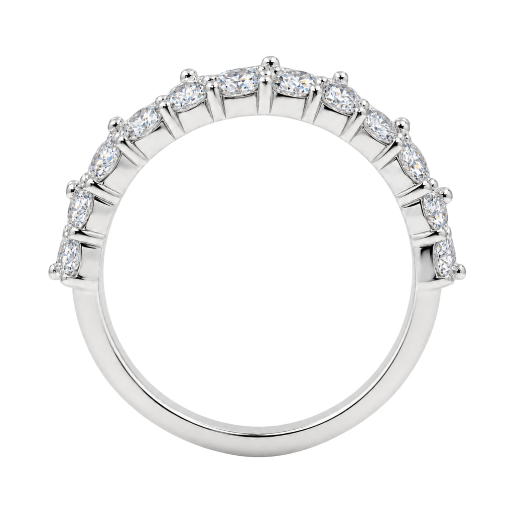 Diamonair Lab Grown Diamond (F/VS+) 4.10 carat Round cut Sterling Silver Band Ring - Sterling Silver | Gold over Silver