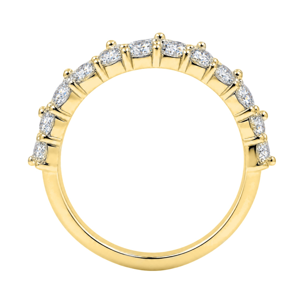 Diamonair Lab Grown Diamond (F/VS+) 4.10 carat Round cut Sterling Silver Band Ring - Sterling Silver | Gold over Silver