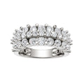 Diamonair Lab Grown Diamond (F/VS+) 2.00 carat Round cut Sterling Silver Band Ring