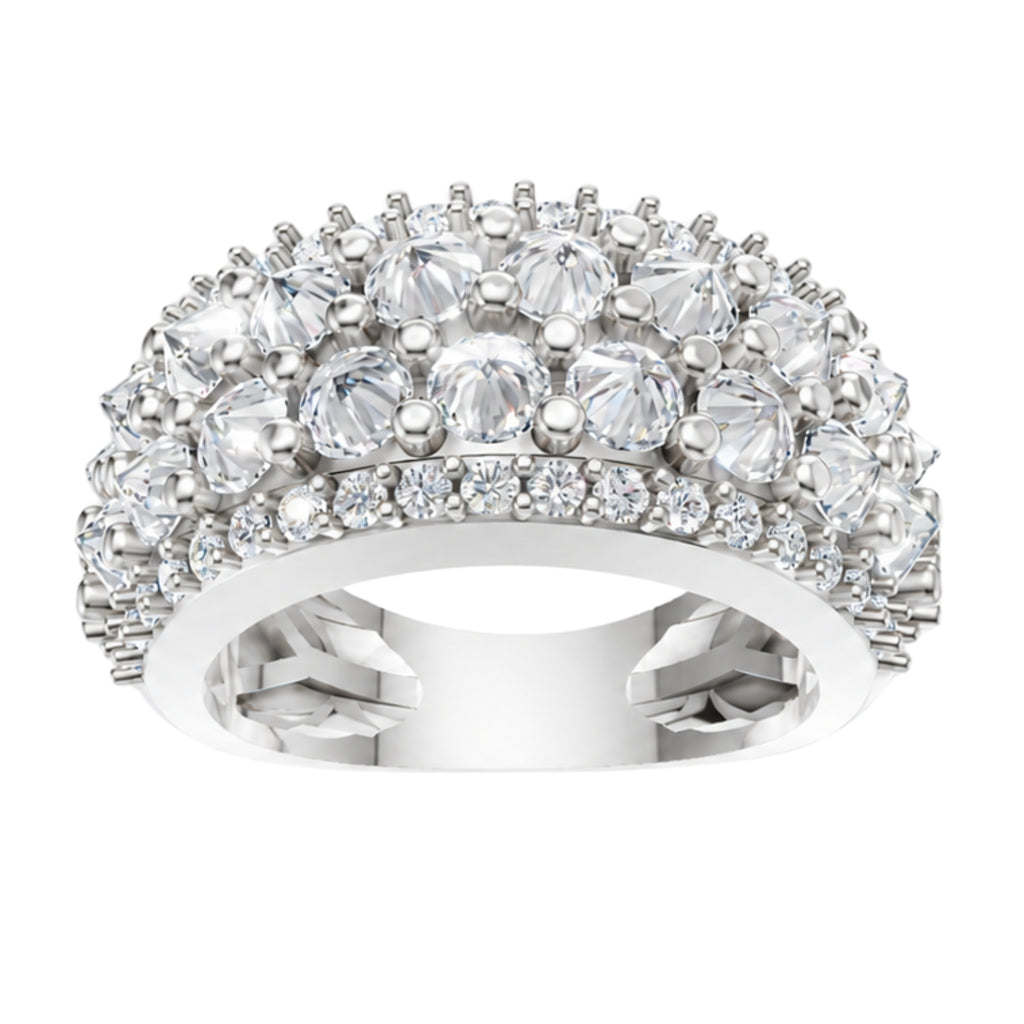 Diamonair Lab Grown Diamond (F/VS+) 3.00 carat Round cut Sterling Silver Band Ring