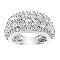 Diamonair Lab Grown Diamond (F/VS+) 3.00 carat Round cut Sterling Silver Band Ring