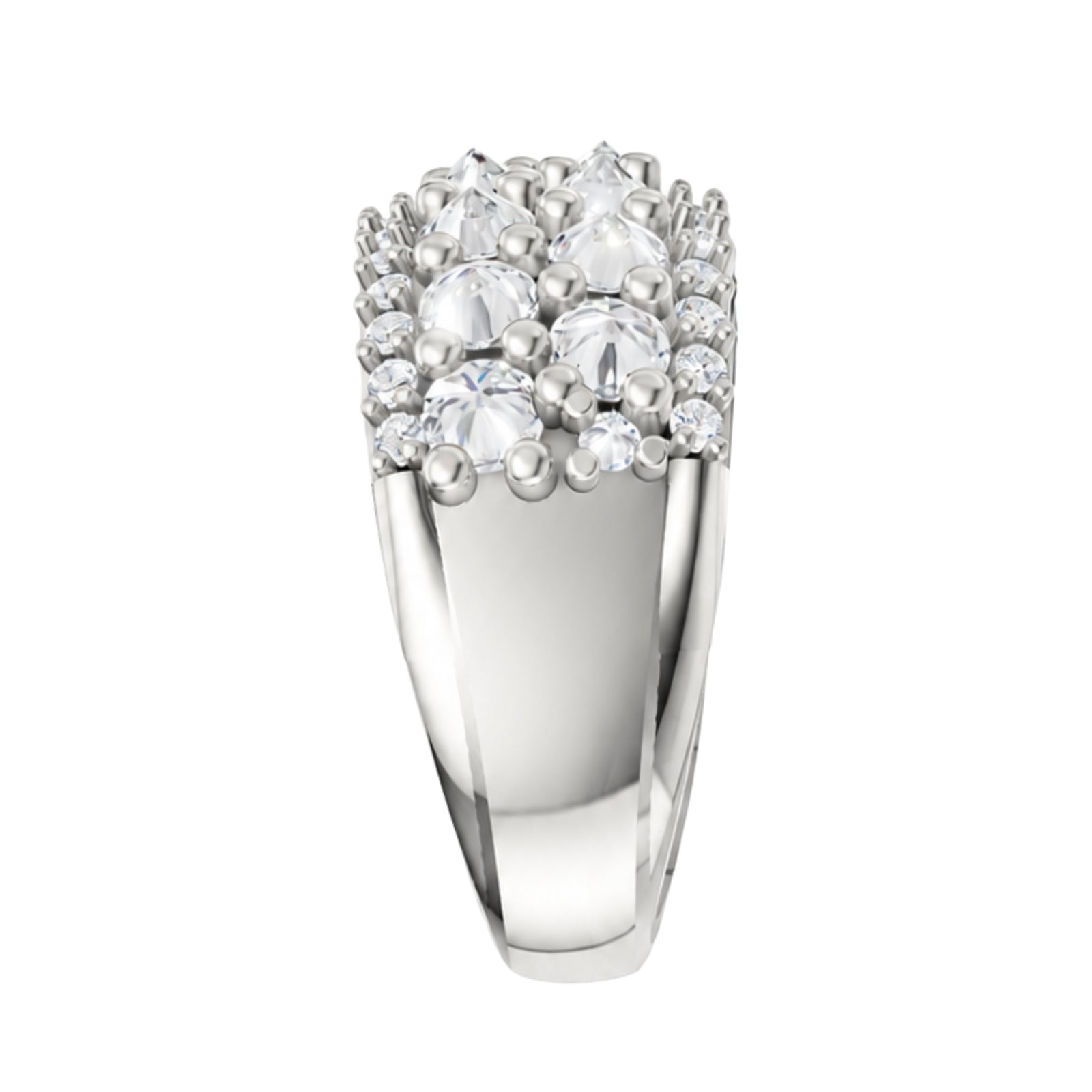 Diamonair Lab Grown Diamond (F/VS+) 3.00 carat Round cut Sterling Silver Band Ring