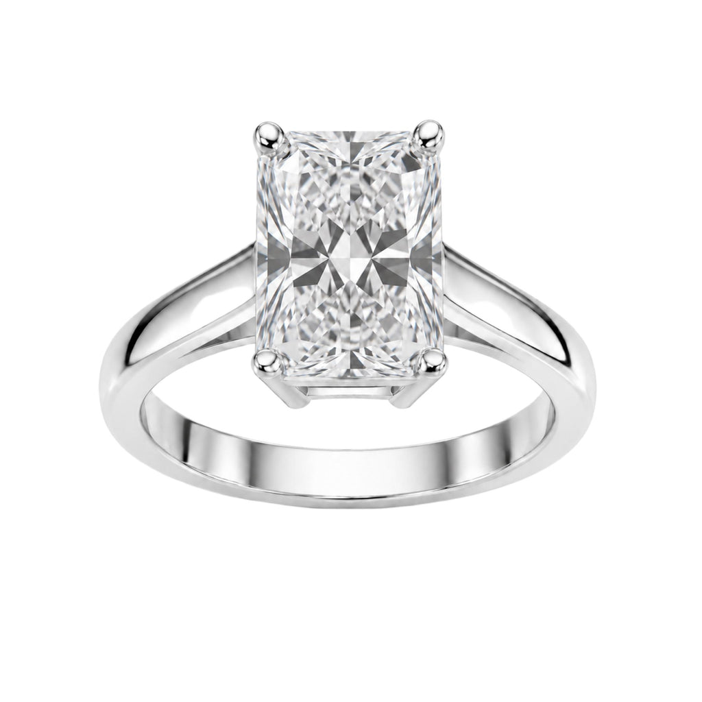 1.00-6.00 Carat T.W. Radiant-cut Lab Grown Diamond (F/VS) 14K Gold Solitaire Ring