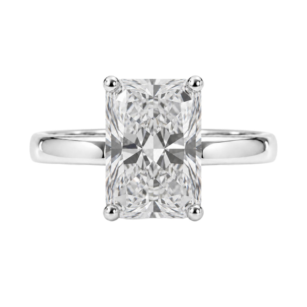 1.00-6.00 Carat T.W. Radiant-cut Lab Grown Diamond (F/VS) 14K Gold Solitaire Ring