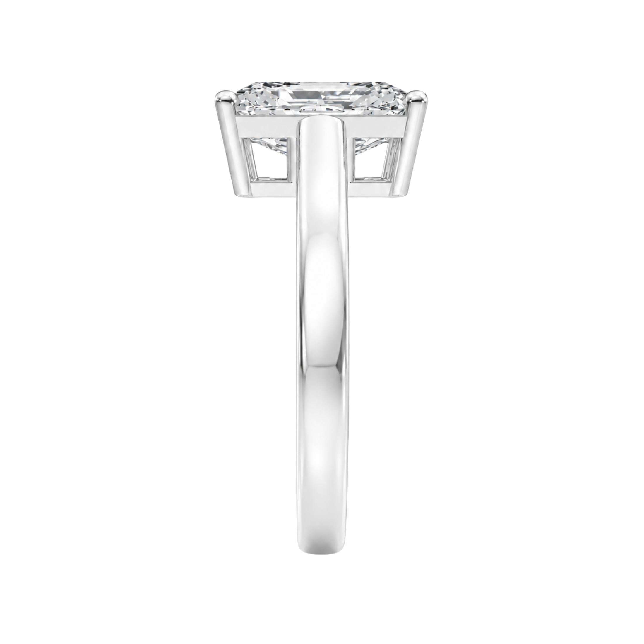 1.00-6.00 Carat T.W. Radiant-cut Lab Grown Diamond (F/VS) 14K Gold Solitaire Ring