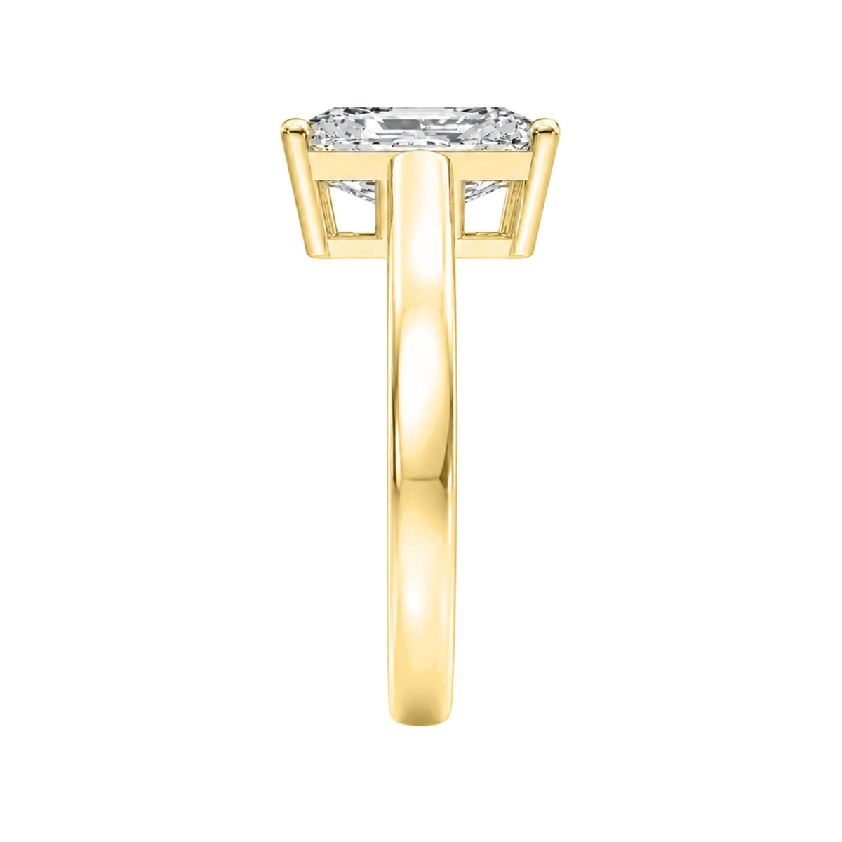 1.00-6.00 Carat T.W. Radiant-cut Lab Grown Diamond (F/VS) 14K Gold Solitaire Ring