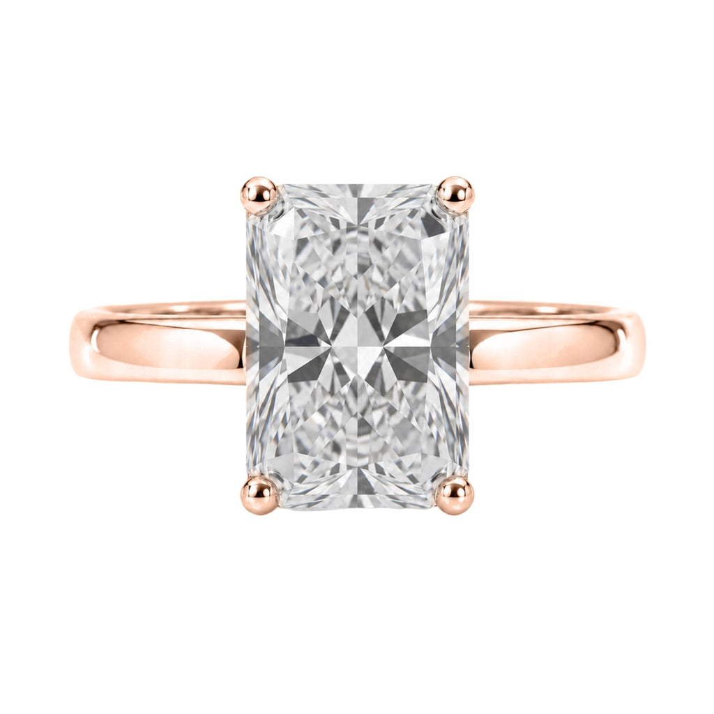 1.00-6.00 Carat T.W. Radiant-cut Lab Grown Diamond (F/VS) 14K Gold Solitaire Ring