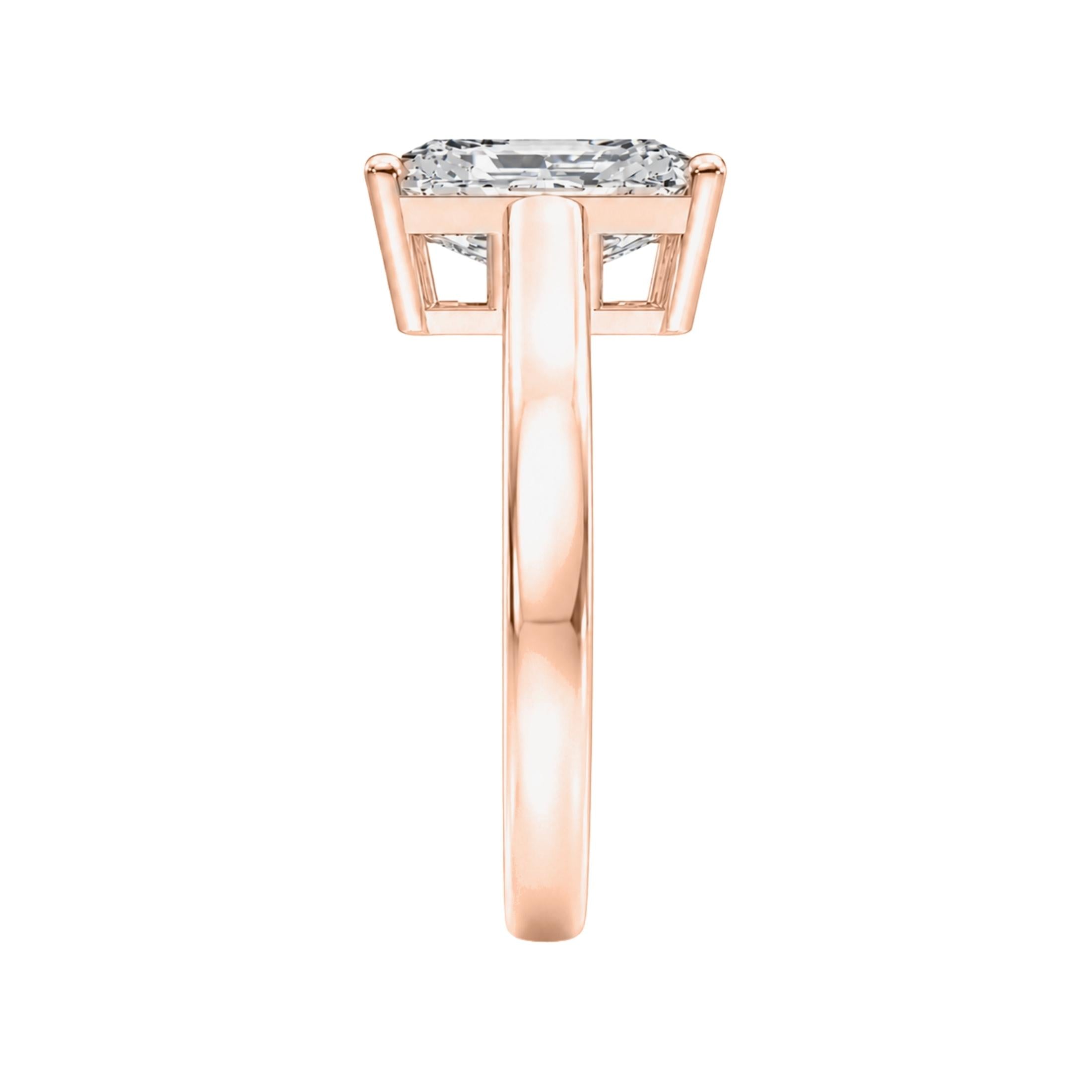 1.00-6.00 Carat T.W. Radiant-cut Lab Grown Diamond (F/VS) 14K Gold Solitaire Ring