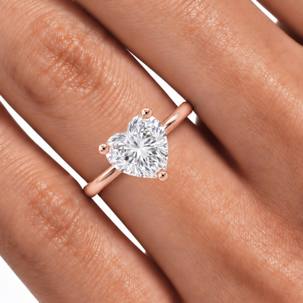 1-6 ctw Heart Solitaire Engagement Ring