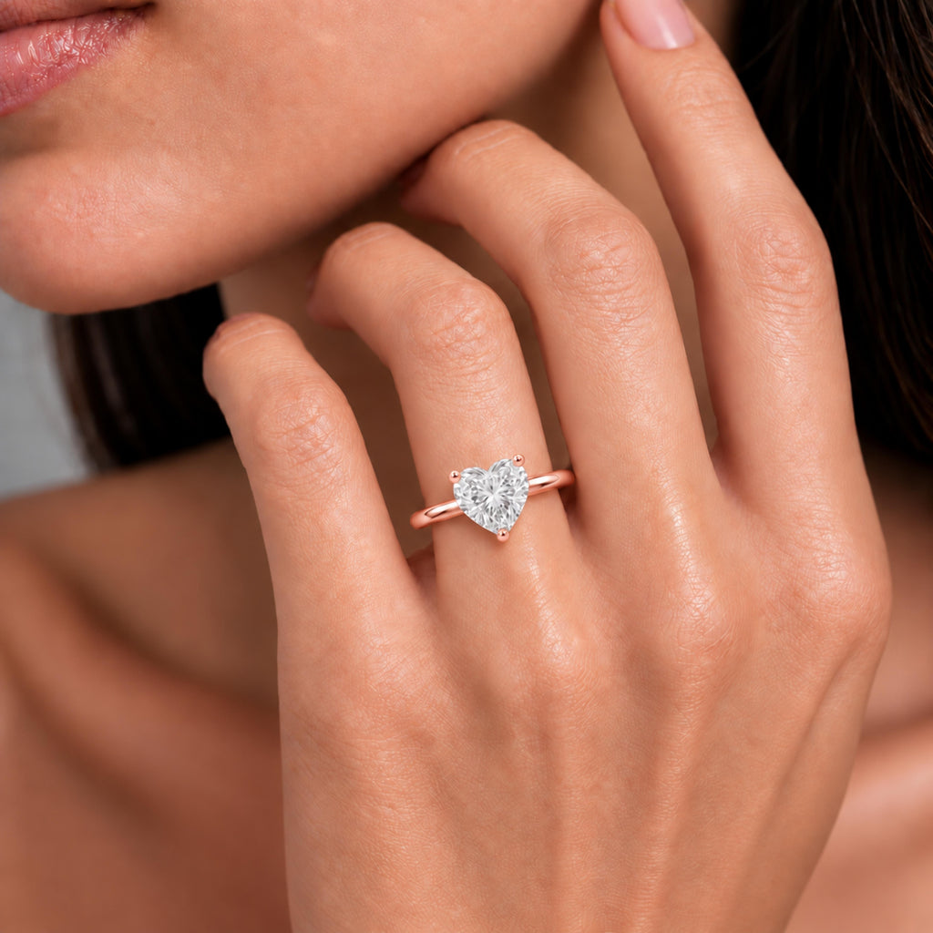 1-6 ctw Heart Solitaire Engagement Ring