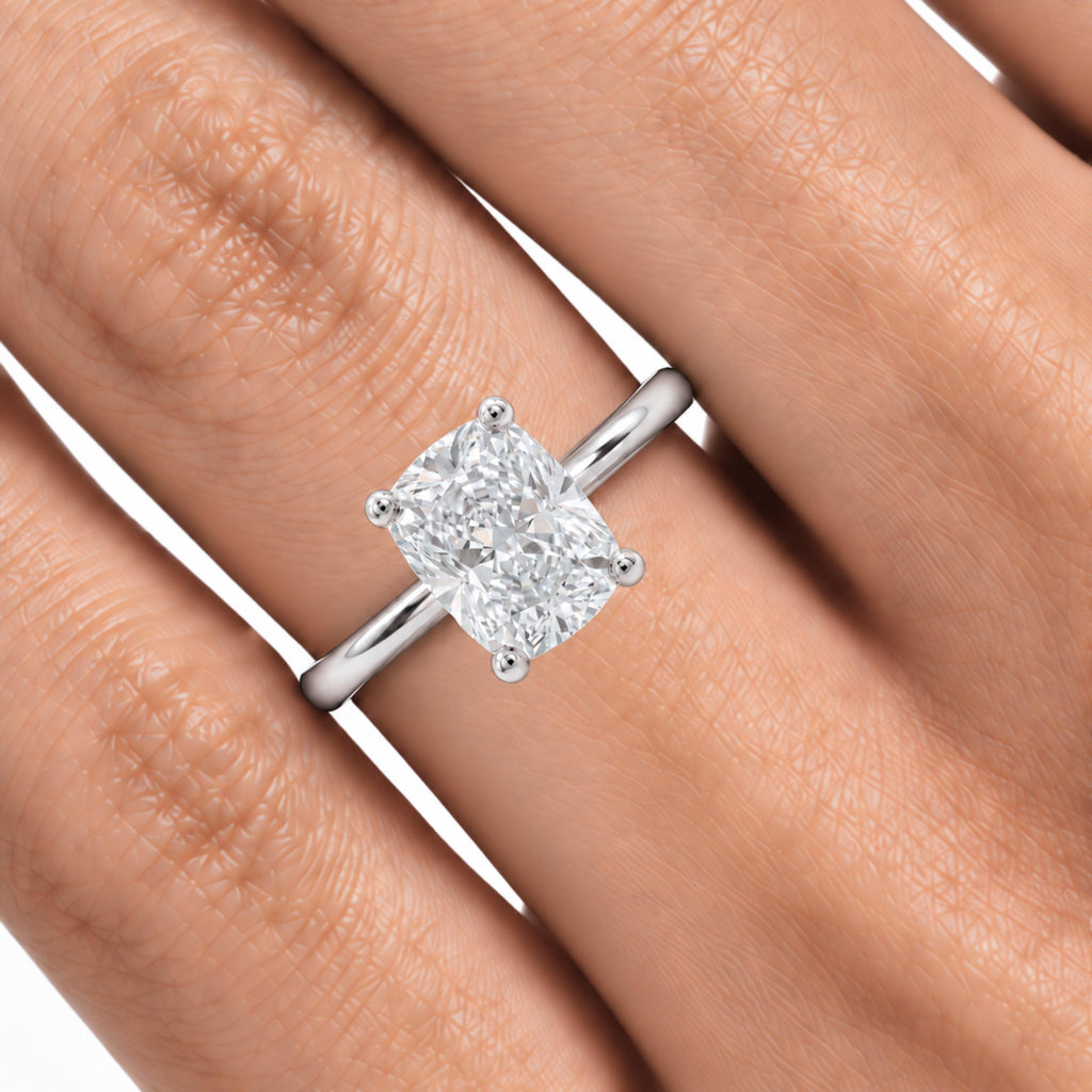 1-6 ctw Long Cushion Solitaire Engagement Ring
