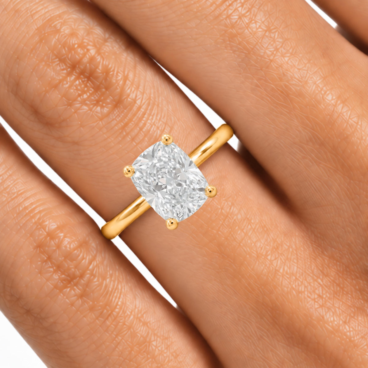 1-6 ctw Long Cushion Solitaire Engagement Ring