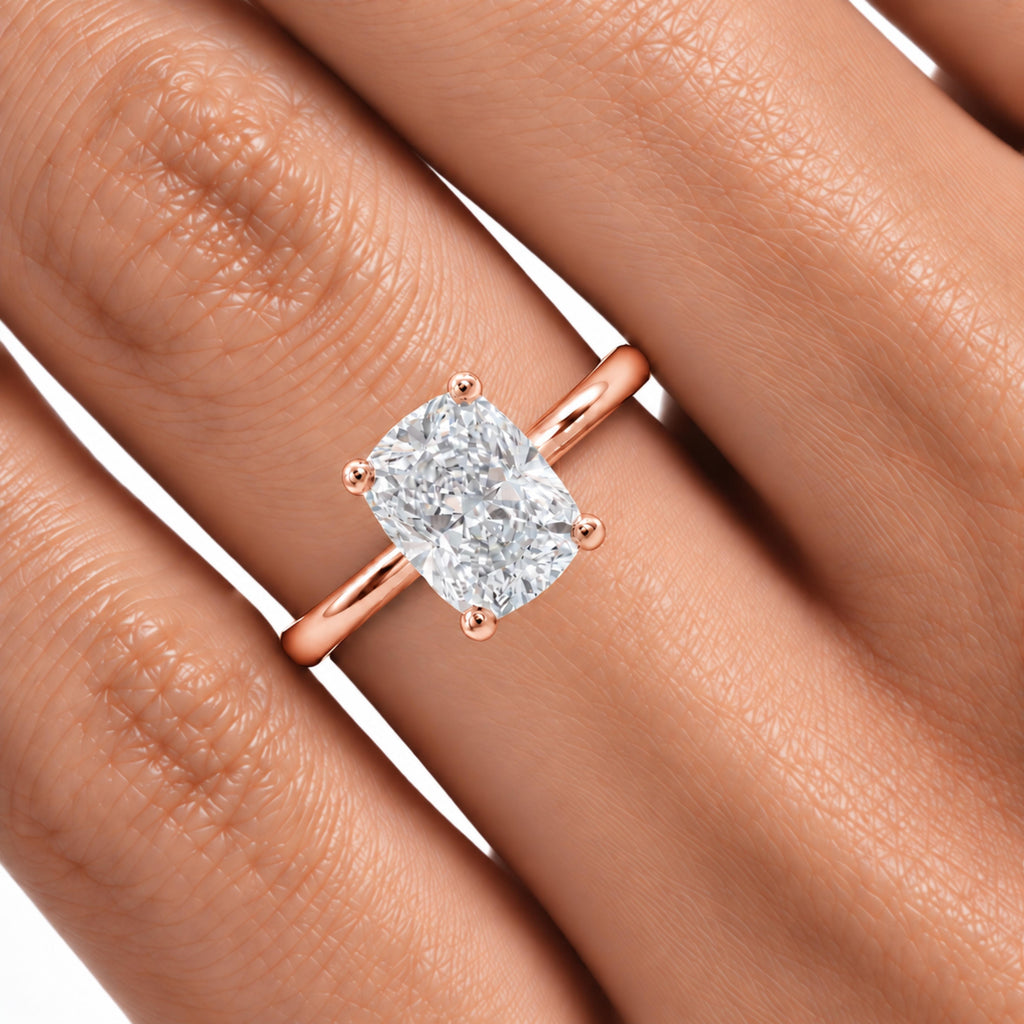 1-6 ctw Long Cushion Solitaire Engagement Ring