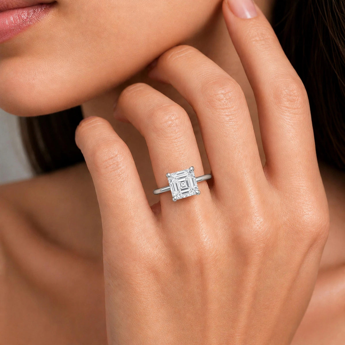 1-6 ctw Asscher Solitaire Engagement Ring
