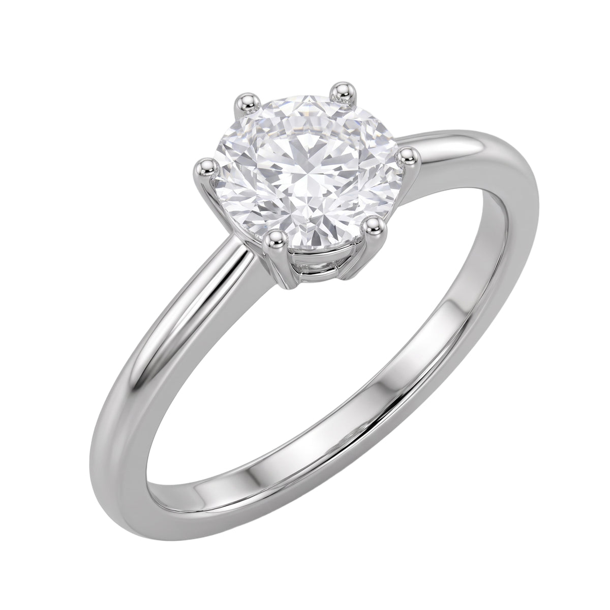 1-6 ctw Round 6 Prong Solitaire Engagement Ring