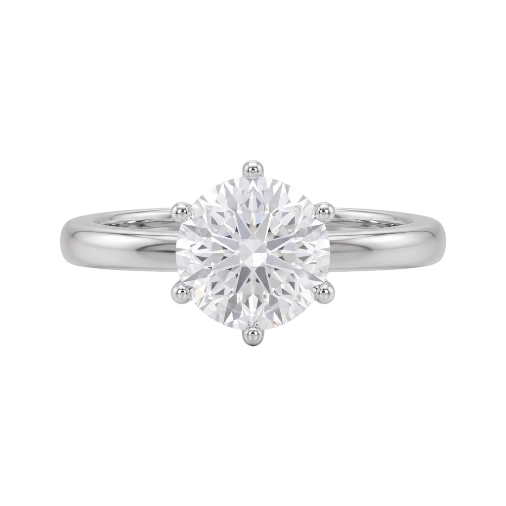 1-6 ctw Round 6 Prong Solitaire Engagement Ring
